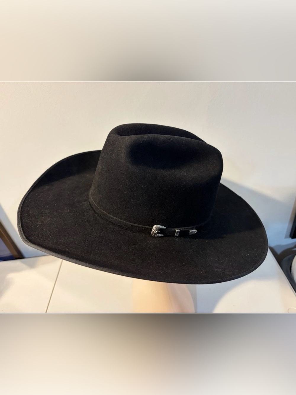Hobby Horse Classic Black Felt Western Hat with Silver Buckle